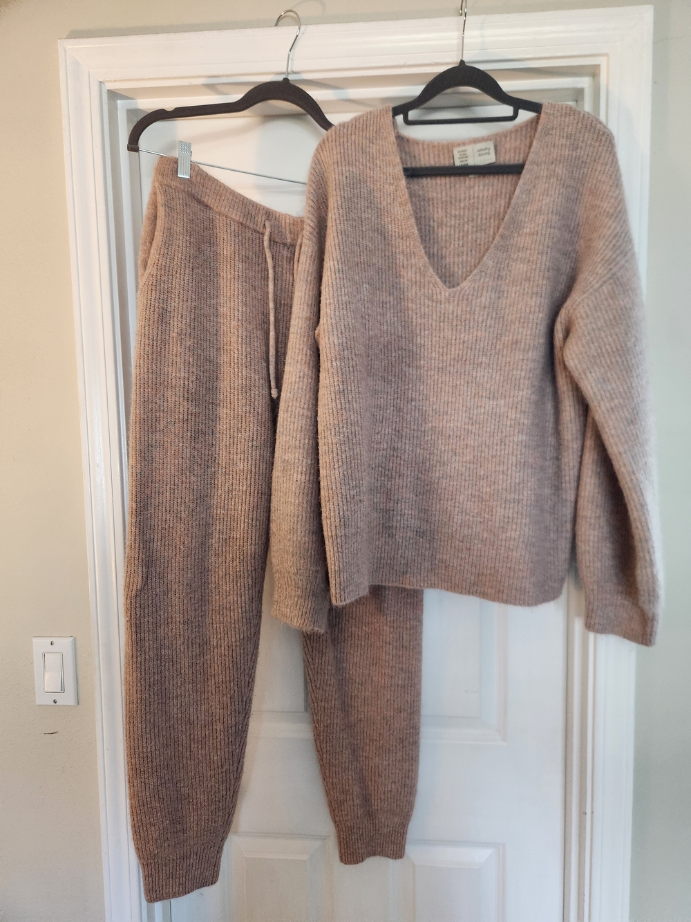 Anthropologie Saturday Sunday V-Neck Sweater & Jogger Set